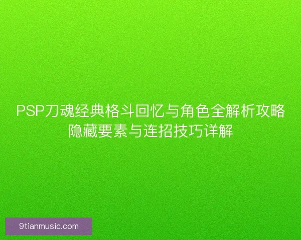 PSP刀魂经典格斗回忆与角色全解析攻略隐藏要素与连招技巧详解