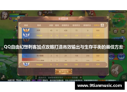 QQ自由幻想刺客加点攻略打造高效输出与生存平衡的最佳方案